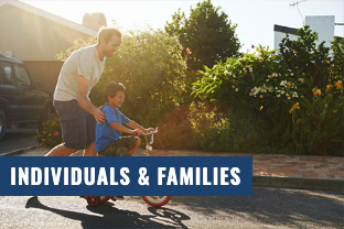 Homepage Individuals & Families image with text